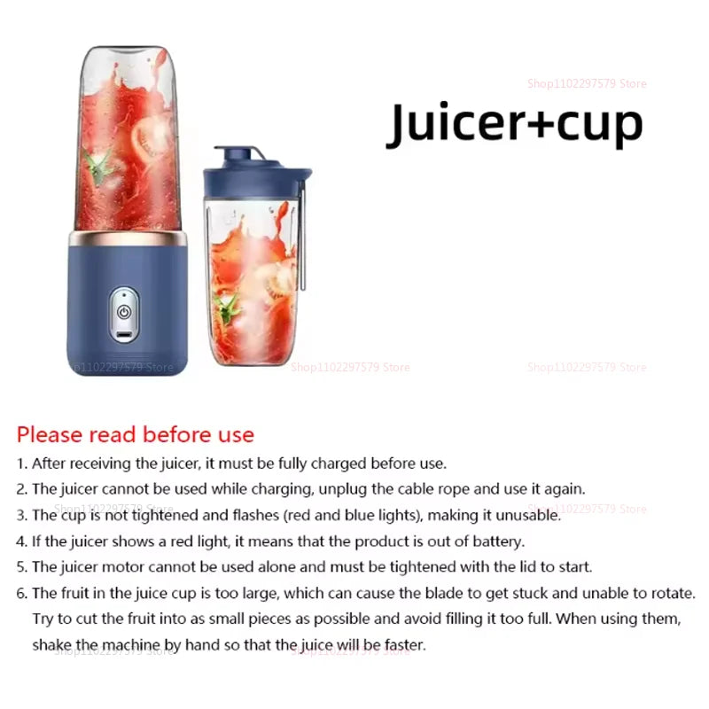 Portable Juicer Cup 400ML Fruit Blender